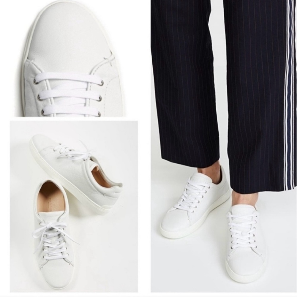 RAG & BONE Kent Lace Up All Leather White Sneakers New in Box-Size EU 39.5 - Picture 2 of 14